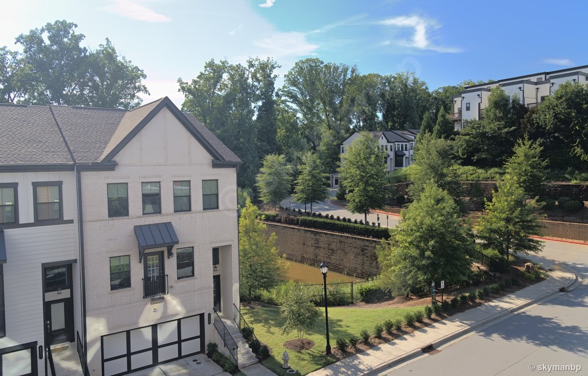 Sony α7R IVA ARW, townhouse and pond: AI develop